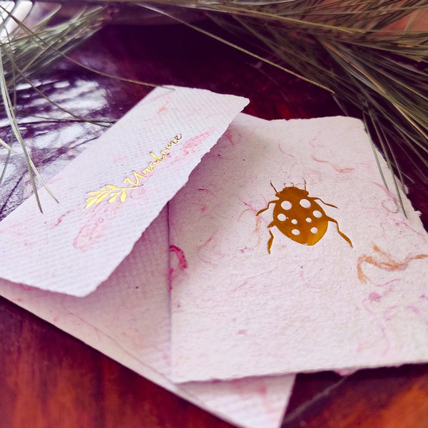 Textile Pink Paper Wish Cards | Set of 5