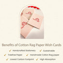 Cotton Rag Paper Wish Cards | Handmade | Set of 5 | Beige