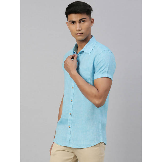 Hemp Slim Fit Casual Shirt | Blue.