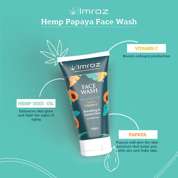 Imroz Face Wash | Papaya & Vitamin C | Refreshing & Instant Glow | 100 ml