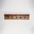 Multi Functional Wood Wall Shelf with Hooks.