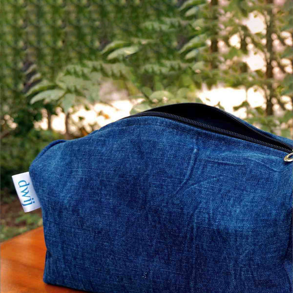 Travel Pouch | Upcycled Denim | Blue | Set of 3