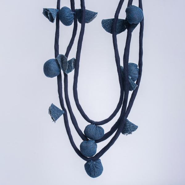 Upcycled Denim Necklace | Blue