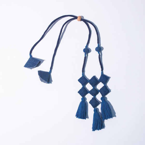 Upcycled Denim Necklace | Blue