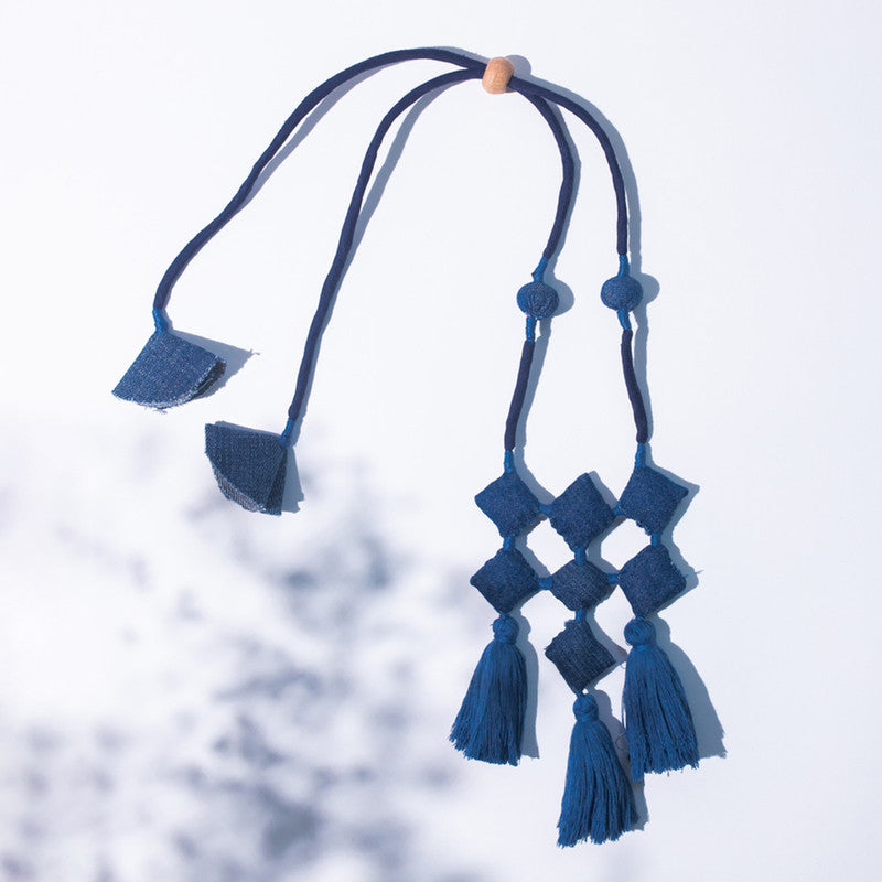 Upcycled Denim Necklace | Blue