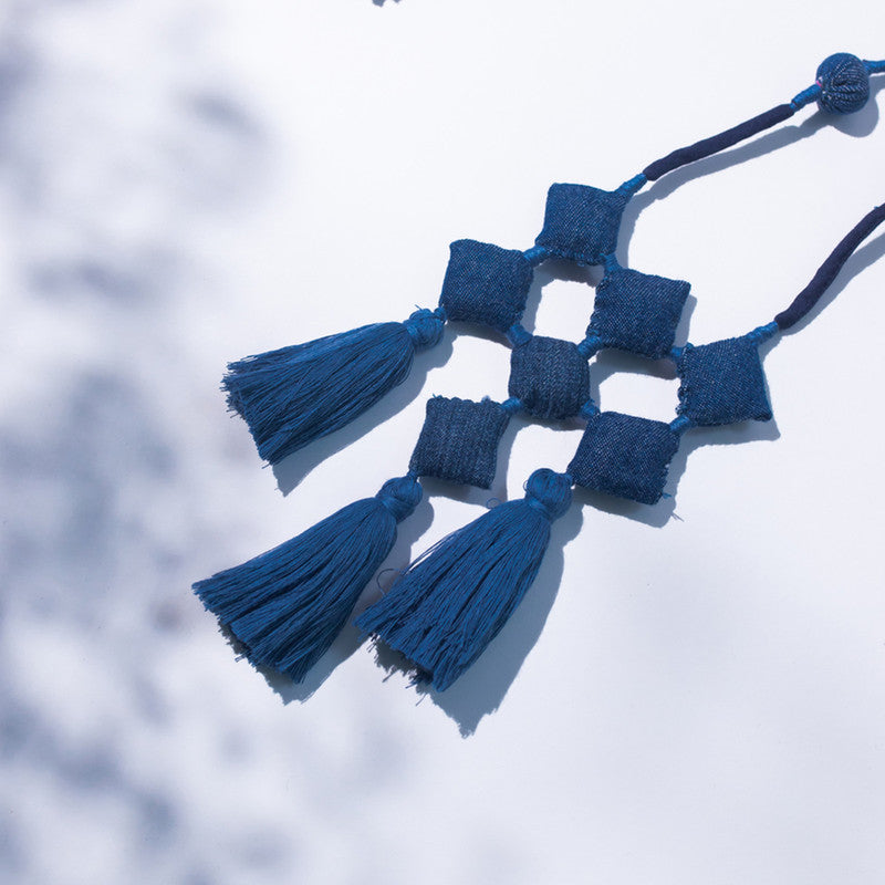 Upcycled Denim Necklace | Blue