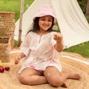 Organic Cotton Windy Dress for Girls | Pink & White