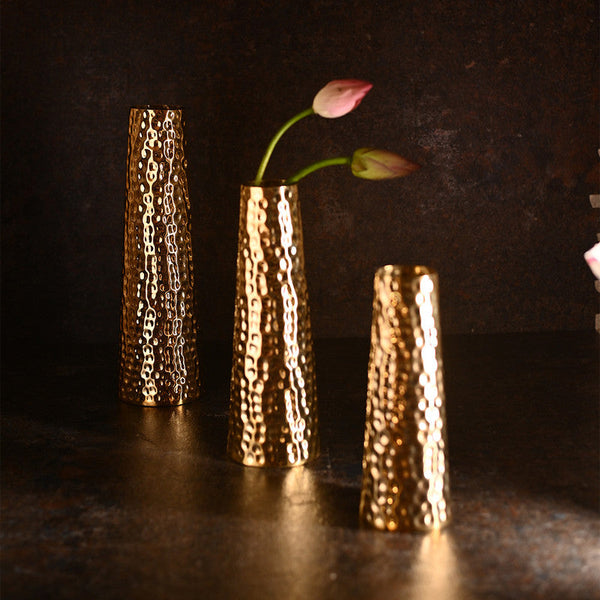 Brass Vase | Hammered Design | Handcrafted