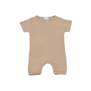 Ribbed Cotton Baby Romper | Latte