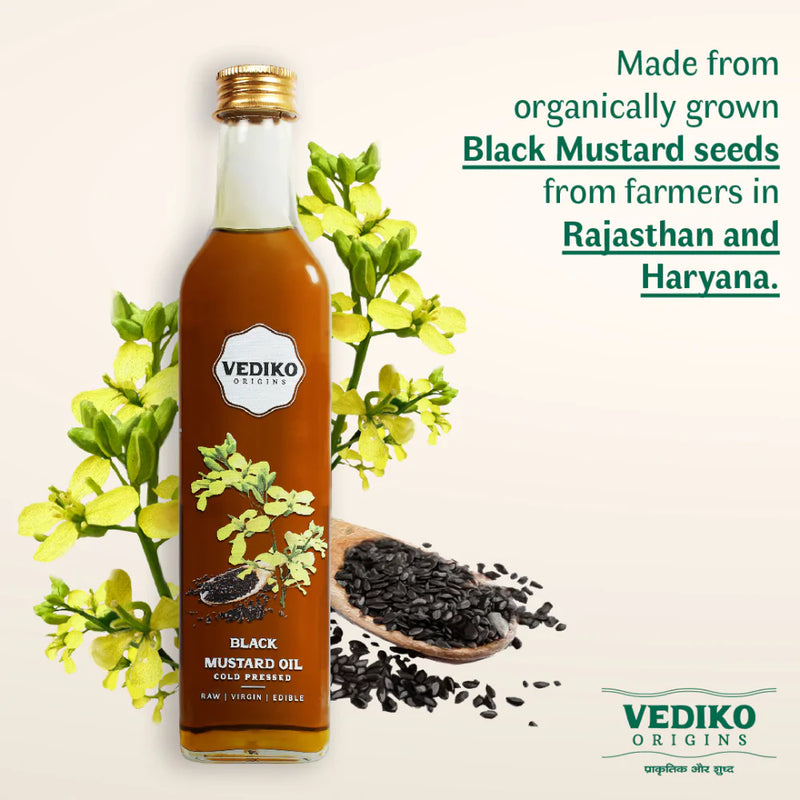 Black Mustard Oil | Sarso Tel | Virgin Cold Pressed | 1 Litre