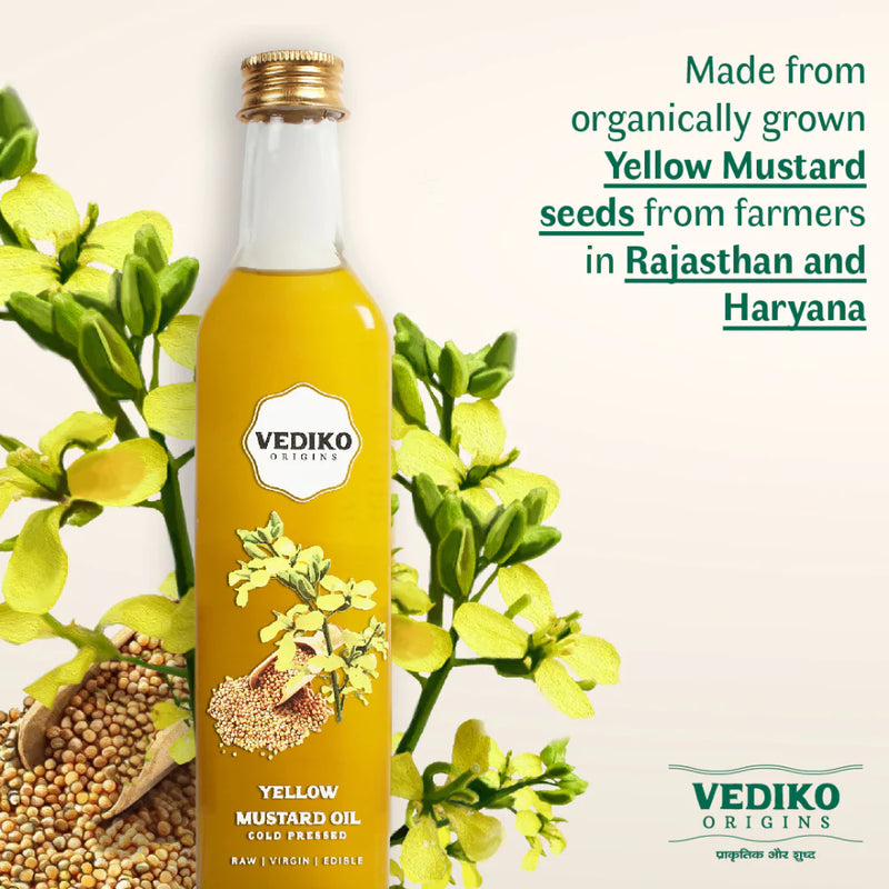 Yellow Mustard Oil | Sarso Tel | Virgin Cold Pressed | 500 ml