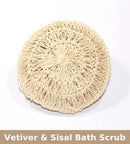 Natural Bath Scrubber | Vetiver Root & Sisal | Beige.