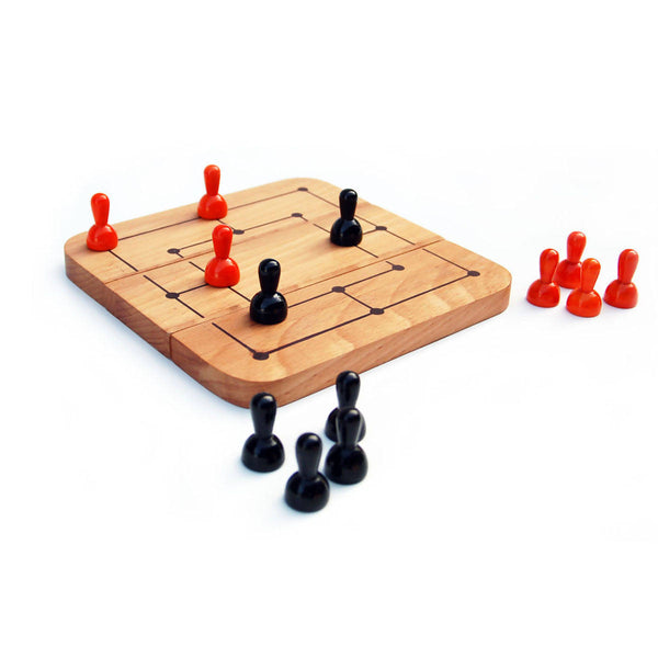 Handcrafted Wooden Six Men's Morris Game