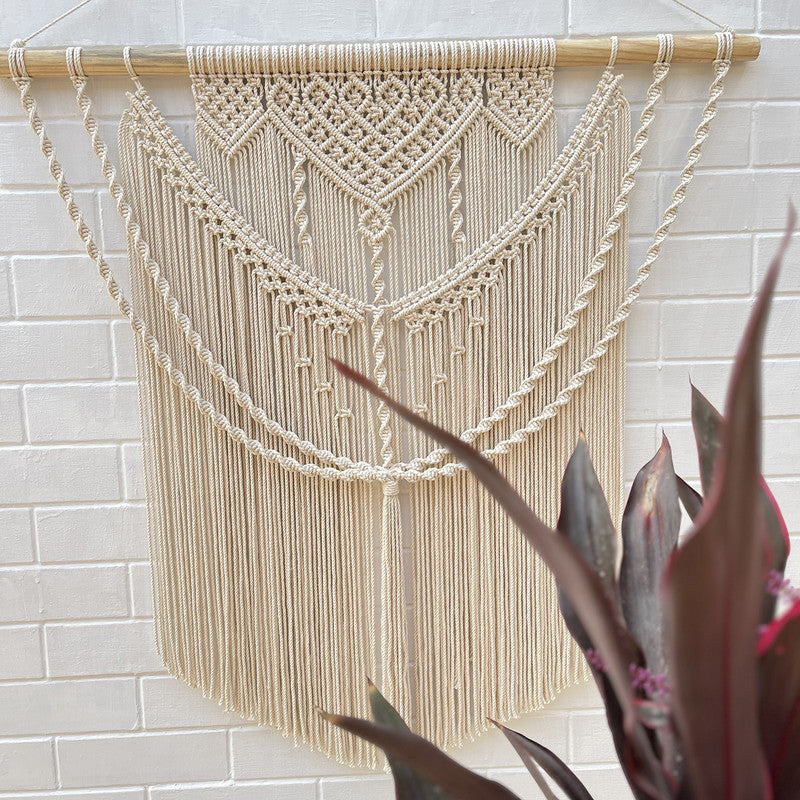 Macrame Wall Hanging | Cotton | Handcrafted | White