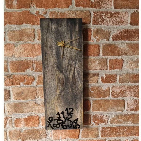 Handcrafted Mango Wood Black Analog Wall Clock