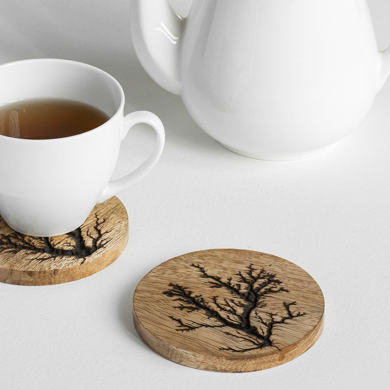 Wooden Coasters | Mango Wood | Brown | Set of 4