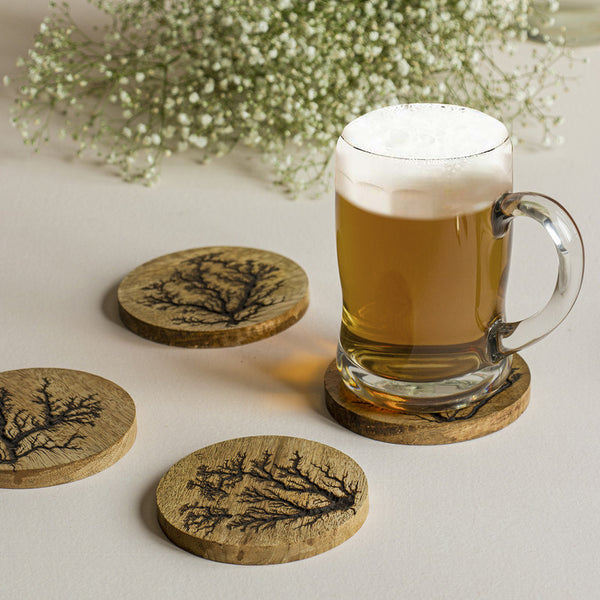 Wooden Coasters | Mango Wood | Brown | Set of 4