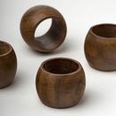 Mango Wood Napkin Rings | Set of 2 | Brown