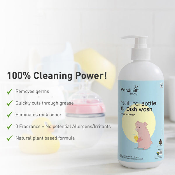 Natural Dish Wash Liquid | Fragrance Free | Baby Safe | 450 ml