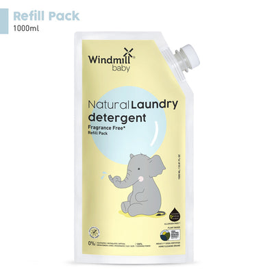 Natural Laundry Detergent | Fragrance Free | Baby Safe | Refill Pack | 1 Litre