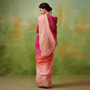 Festive Wear | Pure Linen Saree | Pink and Peach Ombre