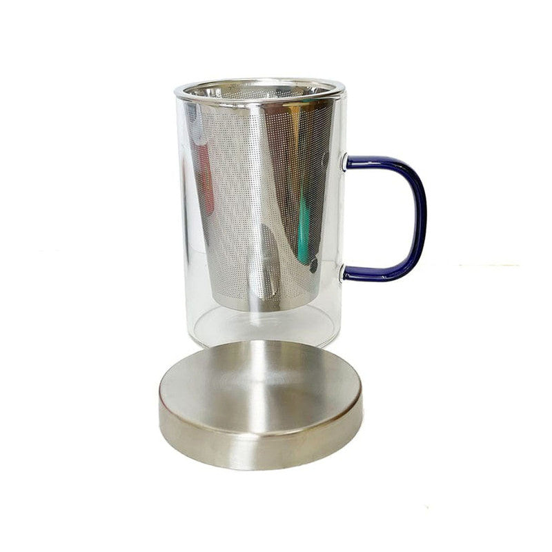 Glass Tea Mug With Steel Infuser