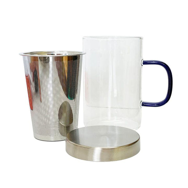 Glass Tea Mug With Steel Infuser