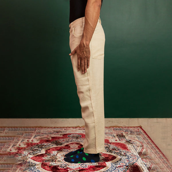 Trousers For Men | Kala Cotton Denim Trousers | Off White