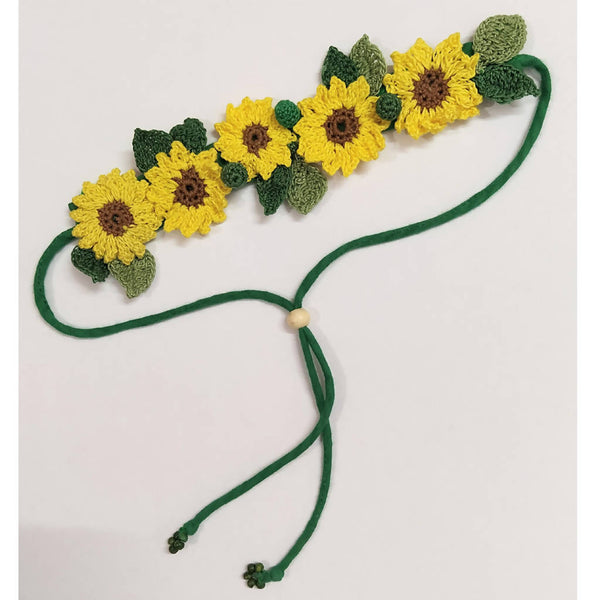 Cotton Yarn Yellow Floral Crochet Hair String