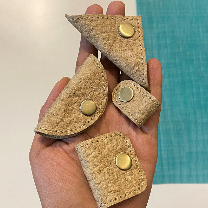 Coconut Malai Leather Clips | Wire Clips | Beige | Set of 4