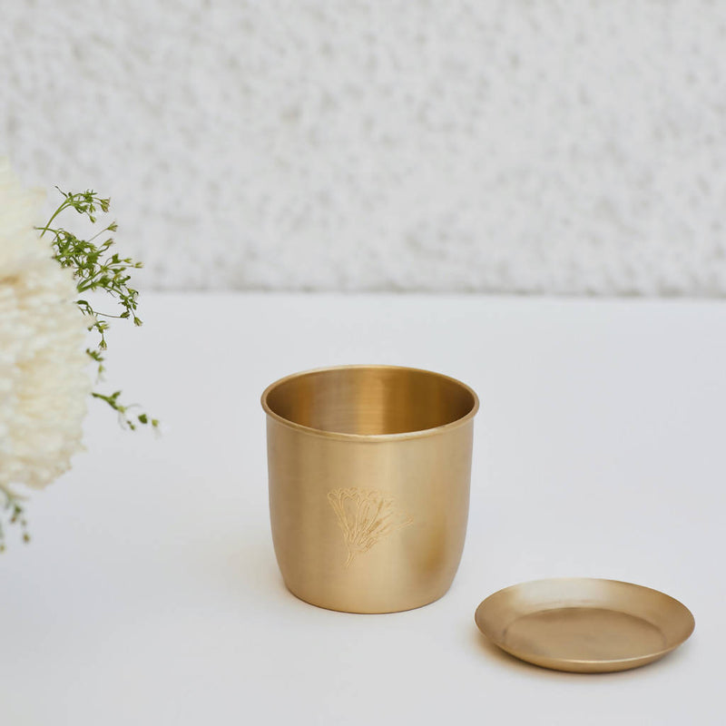 Handcrafted Gold Brass Planter
