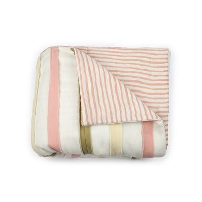 Baby Quilt | Organic Cotton Muslin & Natural Dyes | White & Pink