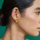 Brass Stud Earrings | Triangle | 22K Gold Plated