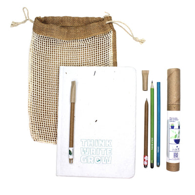 Stationary Kit | Seed Pens & Pencils | Diary Notebook | Set of 6