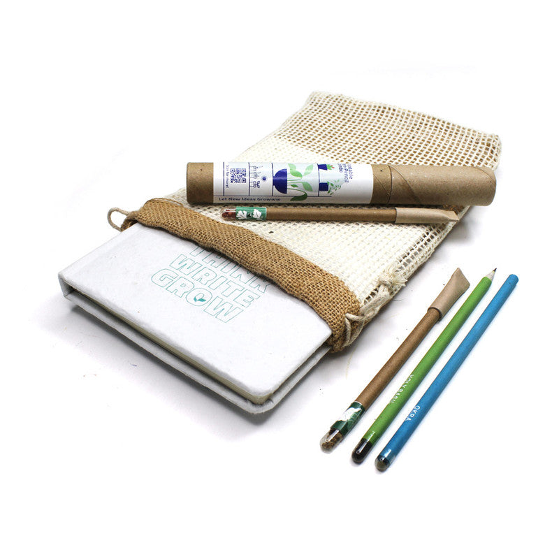 Stationary Kit | Seed Pens & Pencils | Diary Notebook | Set of 6