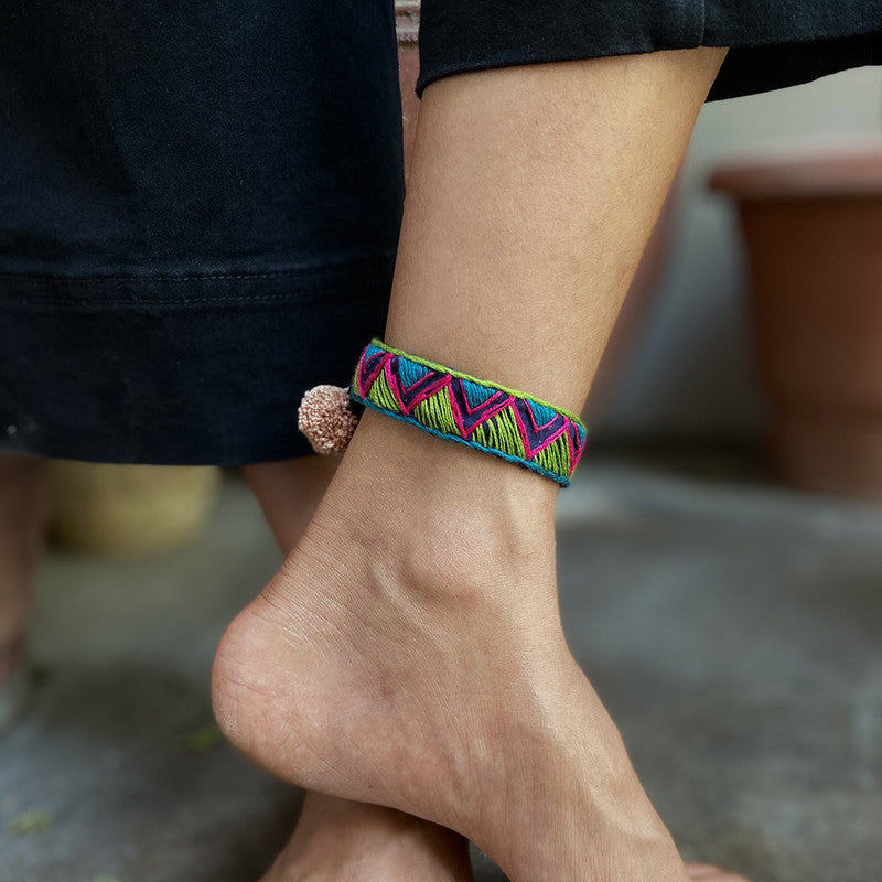 Cotton Thread Anklet | Multicolour