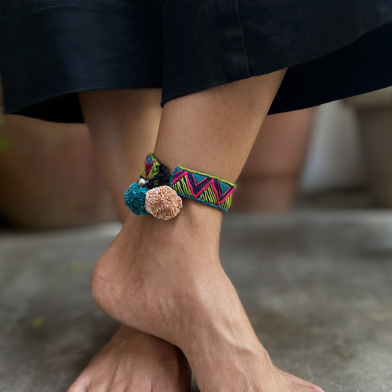 Cotton Thread Anklet | Multicolour