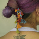 Wooden Hair Stick | Cotton Tassels | Multicolour