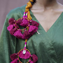 Cotton Thread Paranda | Hoops | Tasselled | Maroon & Pink