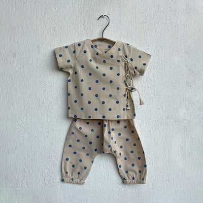 Organic Cotton Top and Pants Set for Baby | Angrakha | Blue