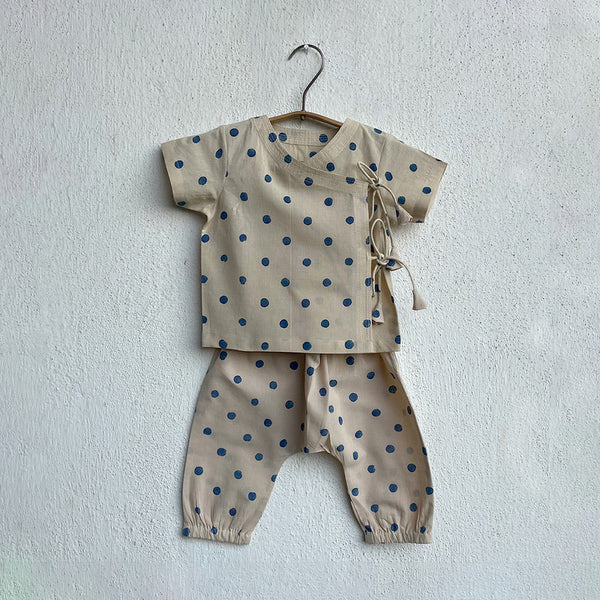 Organic Cotton Top and Pants Set for Baby | Angrakha | Blue