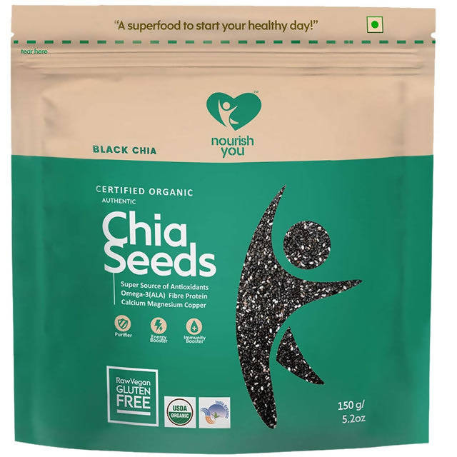 Black Organic Chia Seeds | Weight Loss | Control Blood Sugar Level | 150 g