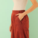 Pure Cotton Flared Pants | Maroon