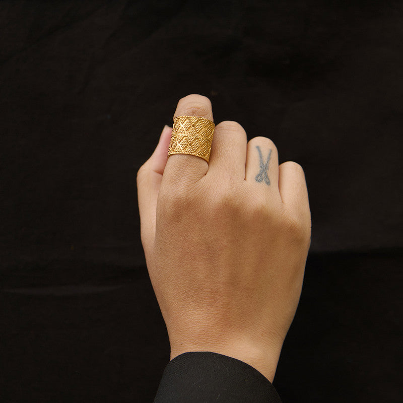 Brass Ring | Adjustable | Zareen | 22K Gold Plated