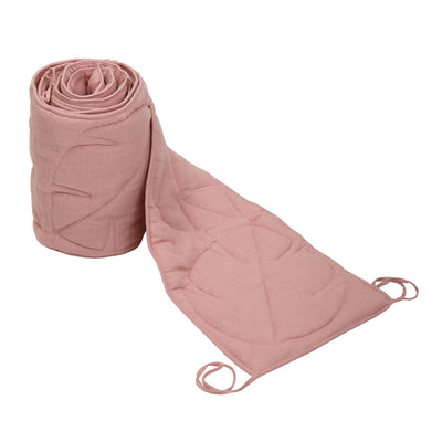 100% Organic Cotton Quilted Cot Bumper for Kids | Blush Pink