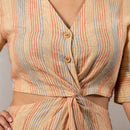 Pure Linen Midi Dress | Brown