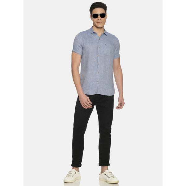 Pure Hemp Slim Fit Casual Shirt | Blue