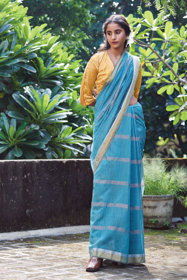 Maheshwari Silk Saree | Teal