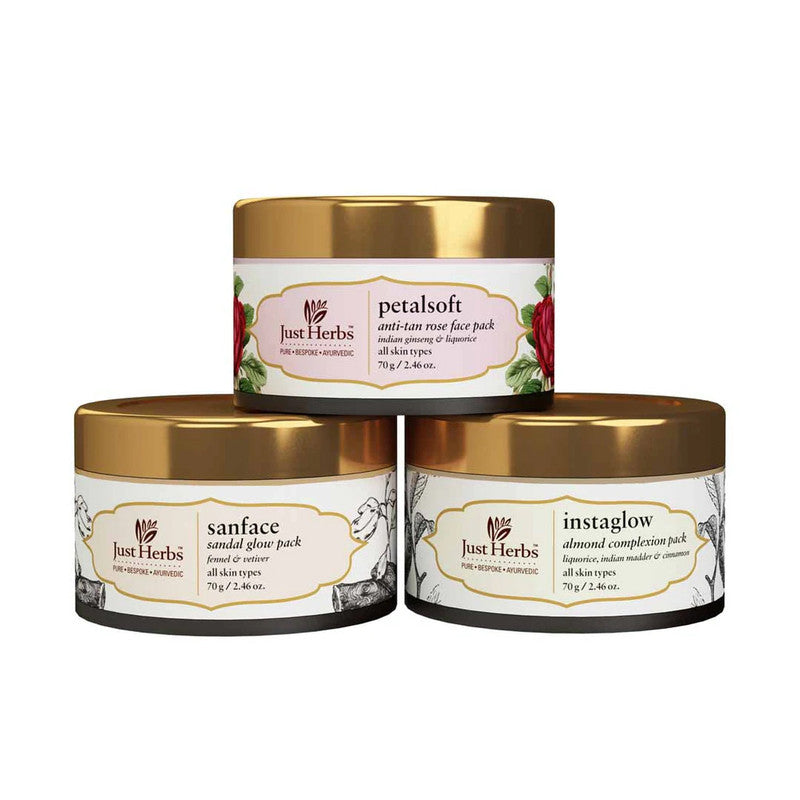 Face Pack Trio Set- 3 | Ayurvedic Face Pack, Complexion & Glow Pack