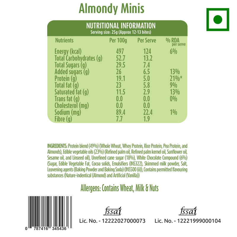 Almondy Protein Mini Cookies | Pack of 6 | 75 g x 6